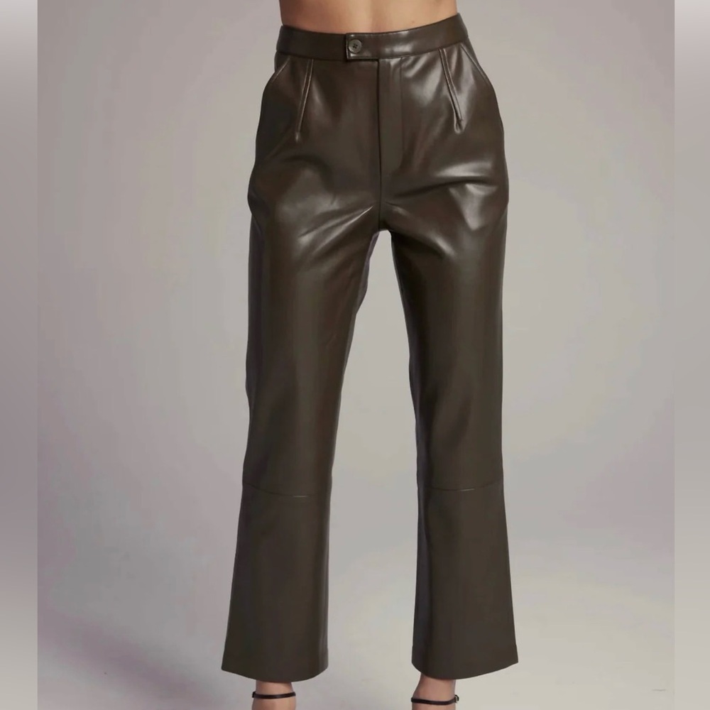Sundays NWT Rucker Vegan Leather Pants in Forest Night Color size Large
